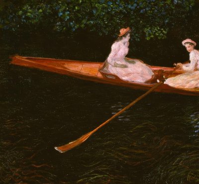 In a Boat on the Epte (In a Canoe on the Epte) by Claude Monet